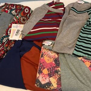Lot of 5 LulaRoe Randy baseball tees medium
